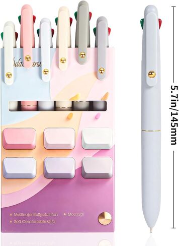 Ddaowanx Multicolor Pens, 4-in-1 Colored Ballpoint Pen 0.5mm Fine Point Smooth Writing,Nurse Accessories for Work,Gifts for Teen Girls,6-Count in Saudi Arabia