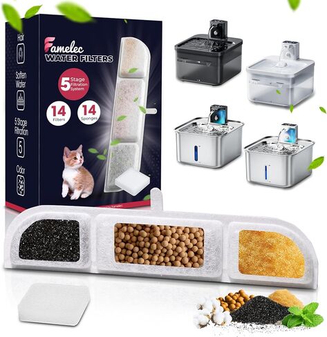 10 Pack For Downy Paws Replacement Filters Wireless Pet Water Fountain for Cats Inside, Cat Water Fountain Filter for Downypaws Filter DPWFP6, for Downypaws Replacement Filters 84oz/2.5L Cat Fountain in Saudi Arabia