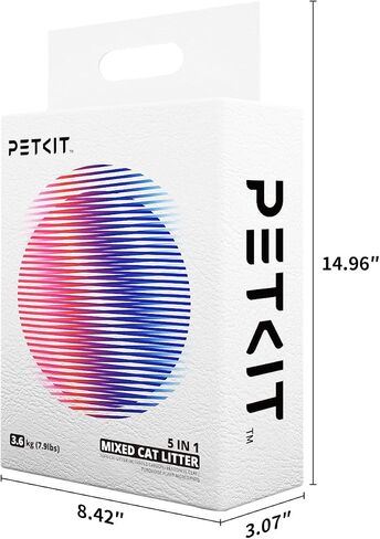 فضلات القطط المختلطة 5 في 1 من PETKIT Everclean، فضلات القطط القوية المتكتلة، والتحكم في الرائحة وفضلات القطط البنتونيت التوفو القابلة للغسل بالماء فائقة الامتصاص وغير المعطرة، خالية من الغبار، 32 رطلاً (8 رطل/عبوة) in Kuwait