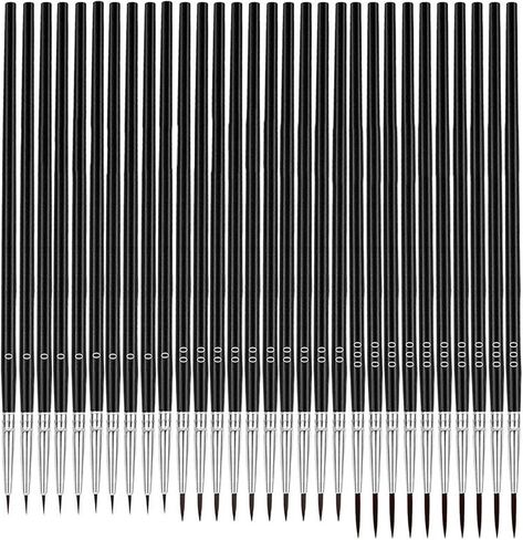Miniature Detail Paint Brushes, DAYnagh 30 Pcs Paintbrushes Small Watercolor Artists Paint Brushes for Acrylics Oil Model Craft Detail Painting, Size #0#00#000 in Saudi Arabia