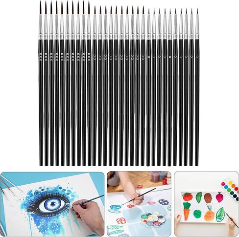 Miniature Detail Paint Brushes, DAYnagh 30 Pcs Paintbrushes Small Watercolor Artists Paint Brushes for Acrylics Oil Model Craft Detail Painting, Size #0#00#000 in Saudi Arabia