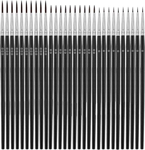 Miniature Detail Paint Brushes, DAYnagh 30 Pcs Paintbrushes Small Watercolor Artists Paint Brushes for Acrylics Oil Model Craft Detail Painting, Size #0#00#000 in Saudi Arabia