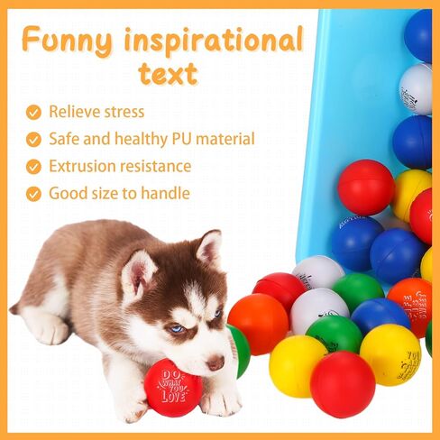 Leyndo 200 Pack Count Balls Bulk Prok Procivations Leaff Leaff Foam Squeeze Balls مع اقتباسات ملهمة للبالغين المراهقين. in Kuwait