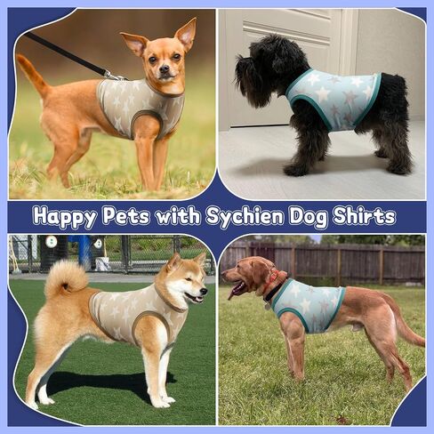 Hawaiian Dog Shirts,Quick Dry Summer Cooling Mesh Coconut Printing T-Shirt for Medium Dogs,Blue+Yellow M in Kuwait