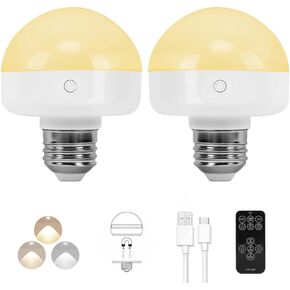 BLUEYE Battery Operated Light Bulb,E26 Detachable Charging(E12 available),Non-Hardwired,40W Equivalent,300LM,Remote Control,Timer,Dimmer,LED Emergency Puck Lamp,No wiring(Warm+Nature+Cold White+Amber) in Saudi Arabia