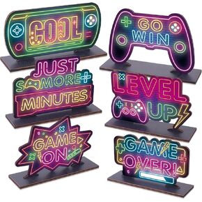 7 PCS Baseball Party Table Decoration Wooden Baseball Table Centerpices Baseball Birthday Party Table علامات لاعب البيسبول لاعب الظلية لخزات عيد الميلاد لوازم حفلات عيد الميلاد