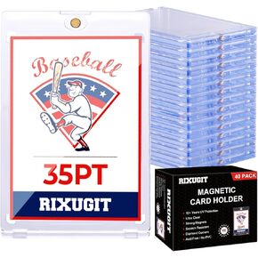 20-Pack Magnetic Card Holder for Trading-Cards - 180PT Clear Trading Card Sleeves, Magnetic Card Case for Baseball Cards, Card Protectors Hard Plastic, Display Case for Game Cards and Sports Cards