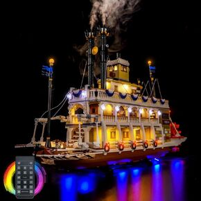 إضاءة LED متوافقة مع Lego Ideas River Steamboat 21356 ， مجموعة الضوء المتوافقة مع LEGO 21356 ، لم تتضمن مجموعة النموذج - فقط الأضواء