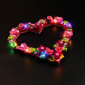 فونادو لايت طقم متوافق مع زخرفة Lego Heart 40638 ، إطار الزهور في عيد الحب ، مجموعة الإضاءة ، هدية للبالغين (لا طرز)