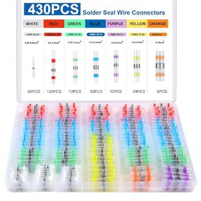 132PCS Solder Seal Wire Connectors, Durable Heat Shrink Butt Wire Connectors, Cooclensportey Solder Stick Wire connectors for Motorcycle, Automotive, Marine with Anticorrosion and Waterproof