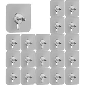 20 PCS Adhesive Hooks Heavy Duty, Wall Hooks for Hanging, Seamless Screws for Wall Mount, No-Trace Sticker Frame Hangers Without Nails for Mount Wall Shelf，for Kitchen，Home，Office Self Adhesive Hooks in Kuwait