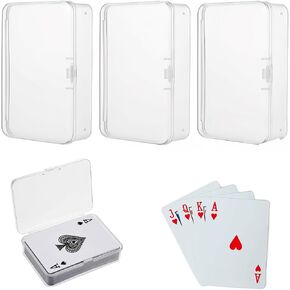 3 Pcs Playing Card Case Box 3.6 x 2.51 Inch Deck of Cards Case Blank Plastic Boxes Clear Game Storage Box Holder for Bank, Business, Game