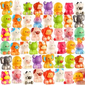 Liyiq 48pcs Animal Squishy Toys Calls للبالغين من ألعاب التململ ألعاب Desk Desk Petge Pack Back Back مع قرد القرد Cat Cat Squishy Calls Form