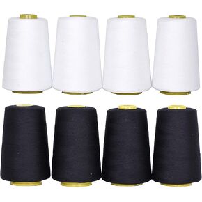 Mandala Crafts جميع خياطة الخياطة للأغراض من البوليستر لآلة الخياطة Overlock Serger Overlock 40S/2 Bundle (عنصران)