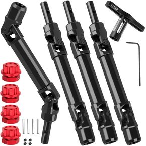 ترقيات محاور عمود القيادة على 1/10 Typhon 3S & Mega 550 ، RC Steel #45 2PCS Drivways CVD W/Hex Hops Up ، Black