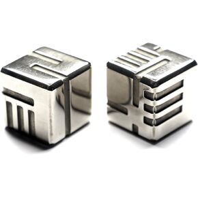 I - Silver - الإصدار الزهر المعدني المخصص 1 من AKO DICE. 16mm D6 Game Dice مع مفهوم إعادة التصميم. (فضي)