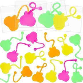100 PCS Neon Sticky Teeth Party Favors Tooth على شكل أسنان لزجة لعبة Mini Mini Toys Birthday Party Clinic Clinic Goodie bage for Treasure Chest Carnival Award