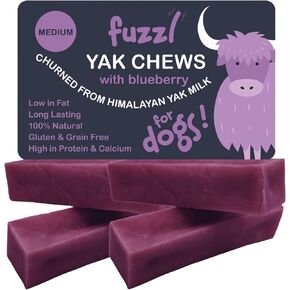 Yak Cheese Himalayan Dog Chews Blueberry 4 Pack Natural Dog Treats Milkbone Yak Chews No Hide Dog Food Long Lasting Dog Dental Sticks Milk Chews Cheese Stick