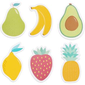 Cobee Cute Fruit Sticky Notes, 6 Pack Large Fruit Cartoon Sticky Notes Fruit Shape Markers Flags Cartoon Large Self-Stick Memo Pads Students Home Office Roommates Gifts Tab Supplies