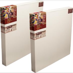Masterpiece Z2DA-2772 3D Pro 2.5 "Muir Belgian Linen 12.0 Oz Preged Preded Canvas 27" × 72 "White 2 Pack