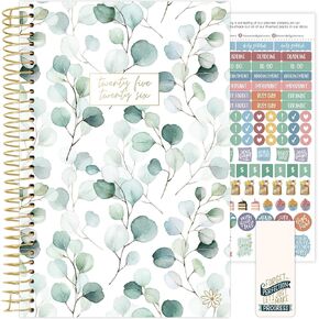 bloom daily planners 2025-2026 (8.5" x 11") Academic Year Day Planner (July 2025 - July 2026) - Weekly & Monthly Dated Agenda Organizer with Stickers & Tabs - Boho Greenery