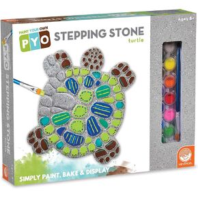 Mindwary Turtle Steping Stone Kit: قم بطلاء Stones Stones for Kids Craft Kit على الطلاء والفرش والتعليمات