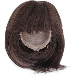 BJD Hair ، سهلة التصميم مستقيم دمية Bang Bang طول الكتف للحاضر (بني غامق)