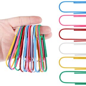 30 PCS مقاطع ورقية كبيرة مقاطع ورق jumbo 4 بوصة (100 مم) مقاطع ورقية معدنية متعددة الألوان متينة ملعب الورق الكبرى الكبير للمكاتب المنزلية المرجعية للمدرسة المنزلية