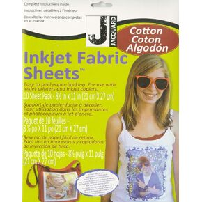 Jacquard Inkjet Fabric Sheets 8.5inX11in 10/Pkg-100% Cotton Percale