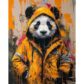 MSTINGSHUN BANKSY GARAFTI PAIND بأرقام للأم وابنة DIY اللوحة على القماش مع الدهانات الأكريليك الجدران الجدران الجدار بأرقام للمبتدئين البالغين 16x20 بوصة (بدون إطار)