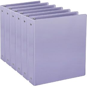 3 Ring Binders, Standard Round Ring Binder Fit Letter Size Paper, Presentation 1-Inch Binders, 6-Pack, Green