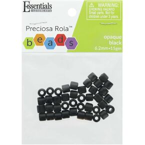 الأساسيات من قبل الفنون الترفيهية التشيكية Rola Bead Upaque Black 6.2 مم 15 جم - الخرز الزجاجي التشيكي لصنع المجوهرات ، والخرز التشيكي للأساور DIY ، والقلائد ، والمشاريع الحرفية