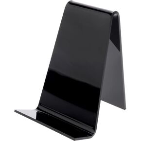 Plymor Black Acrylic Book Easel with 1.125" Flat Ledge, 3.625" W x 4.25" D x 4.875" H
