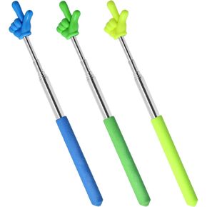 3 Pack Telescoping Teachers Pointer - Versatile Retractable Hand Pointers for Teaching and Presentations - Extendable to 21.7 Inches - Blue + Black + Pink