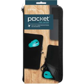 Pocket for Laptop 2-in-1 Mouse Pad and Charger Zipper Pouch for Travel, School, Office on The Go, 1 Pack