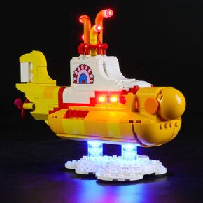مجموعة إضاءة LED Briksmax للغواصة الصفراء - متوافقة مع طراز LEGO 21306 لبنات البناء - لا تشمل مجموعة LEGO
