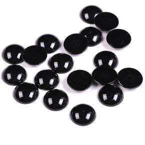 100 PCS نصف العيون السوداء نصف عيون كابوشون مسطحة لدمى DIY محشو دمى أفخم صنع مشاريع قصاصات (20 مم)