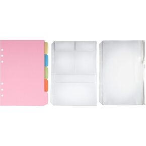 ANCICRAFT A6 Dividers Index Index Labels 5 ملحقات ملونة لـ 6 Hole Binder تشمل 1 جدول فهرس + 1 حقيبة سوستول + 1 حقيبة بطاقة