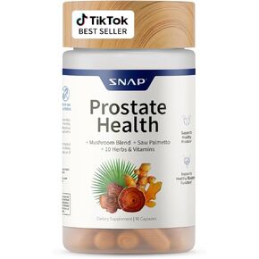 Snap Supplements Prostate Health Support Supplement - Natural Prostate Supplements for Men with Organic Saw Palmetto Extract & Turmeric, Prostate Support, Urinary Tract Health (90 Capsules)
