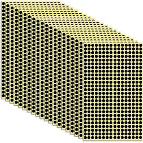 12480pcs ملصقات صغيرة من النقاط 6 مم ملصقات ترميز الألوان دائرة النقطة ملصق لفصول المكتب (أبيض)