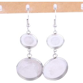 20pcs الفولاذ المقاوم للصدأ 12 مم 20 ملم cabochon arring وضع العلبة الفراغات diy قاعدة الإطار