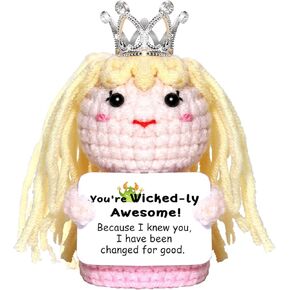 AICase Wicked Merch Glinda Dolls for Mom Stuffers Wicked Witch of The West Crochet Funny Positive Gifts Emotional Support Nuggets Handmade Cheer Gifts for Women/MoM Men Birthday_Pink