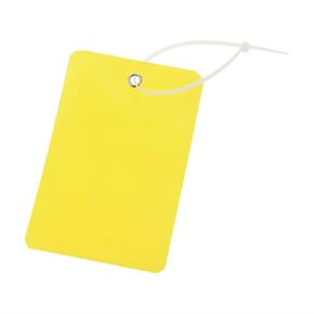 ONLYKXY 100 Pieces 8X12cm Big Plastic Shipping Tags Logistics, Shipping Tags with Plastic Nylon Ties, Hang Tags, Plant Tags (Yellow)