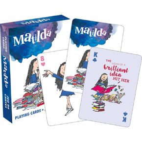 أوراق لعب Aquarius Matilda - Deck of the Phread of Cards Roald Dahl لألعاب الورق المفضلة لديك - Matilda Matchandise & Combicibles مرخصة رسميًا