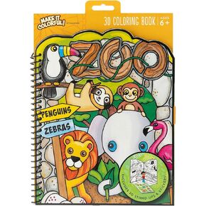 Colorbok يجعلها ملونة! 3D تلوين Book-Zoo