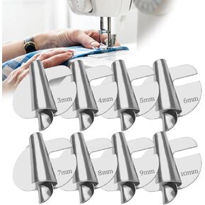 Universal Sewing Rolled Hemmer Foot 8Pcs/Set - [3-10mm] - Wide Rolled Hem Pressure Foot, Sewing Machine Presser Foot Hemmer Foot, Home Industrial Curved Scroll Hemmer Foot in Kuwait