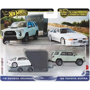 Hot Wheels Team Transport '18 Toyota 4runner و '89 Toyota supra