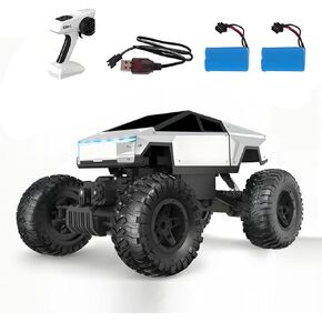 Cybertruck RC Car Alloy Truck 1:16 Metal Big Remote Control Car 2.4 GHz 2WD All Terrain RTR Trucks Aluminum Shock Climbing 35° Angles Dual Motor Braking with 40-Minute Super Long Battery Life