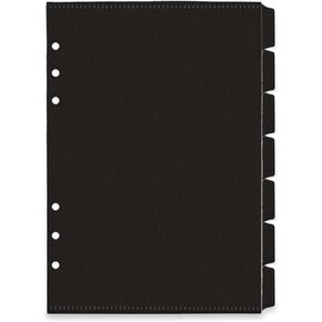 موغووسري A5 Binder Pocket 7-Tab Binder Dividers Disterers Pocketers Pocket for 6 Ring Binder 1/7 حماة ألواح بلاستيكية أسود مقطوعة ، حزمة من مجموعتين ، 14 مقسمات إجمالية