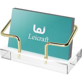 حامل بطاقة أعمال Crystal للمكتب ومنظمي البطاقات الحديثة وملحقات مكتب المكتب للرجال والنساء (الذهبي)